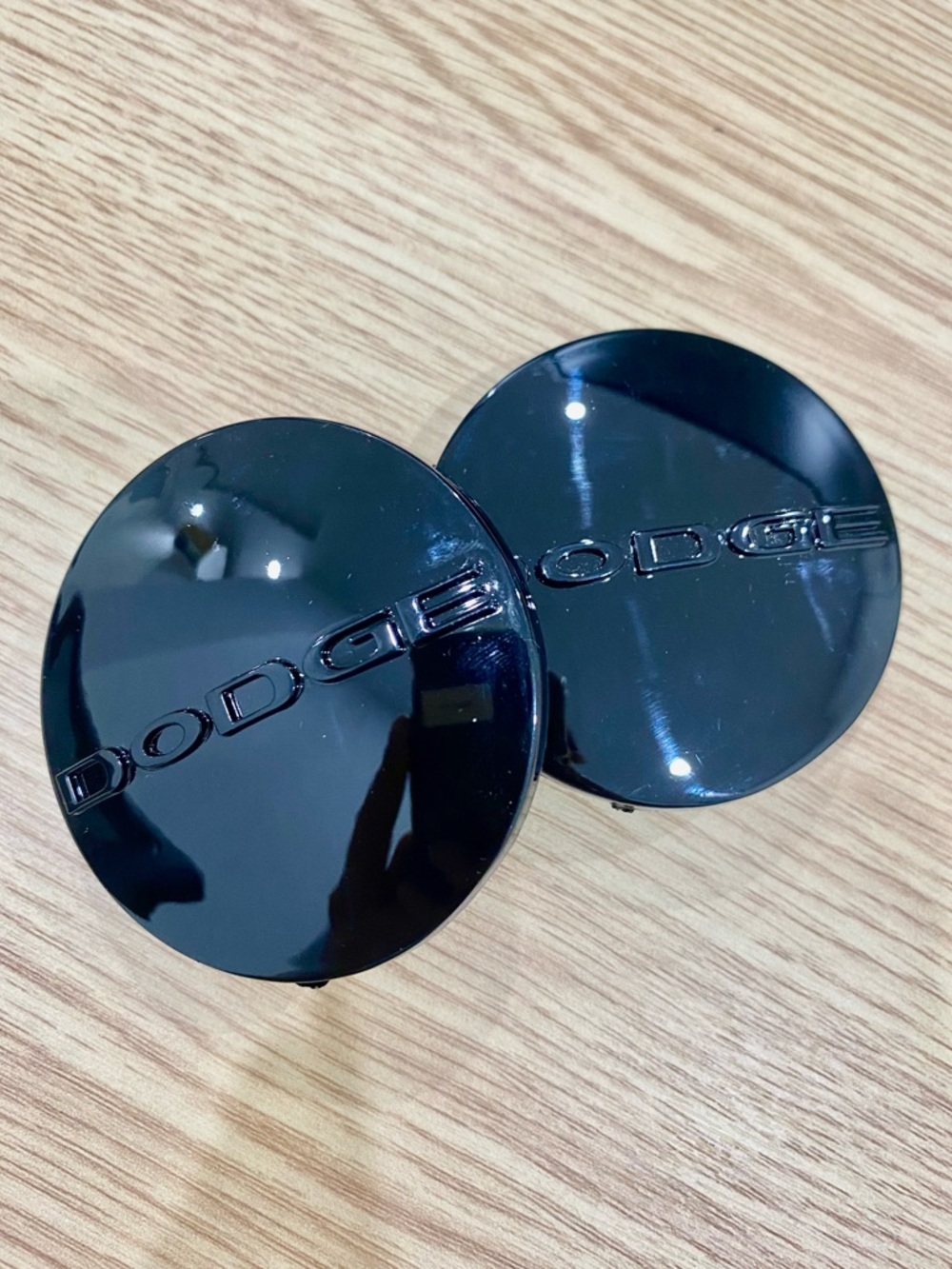 2PCS Glossy Black Dodge Wheel Center Caps Hub Covers Snap On Replacement